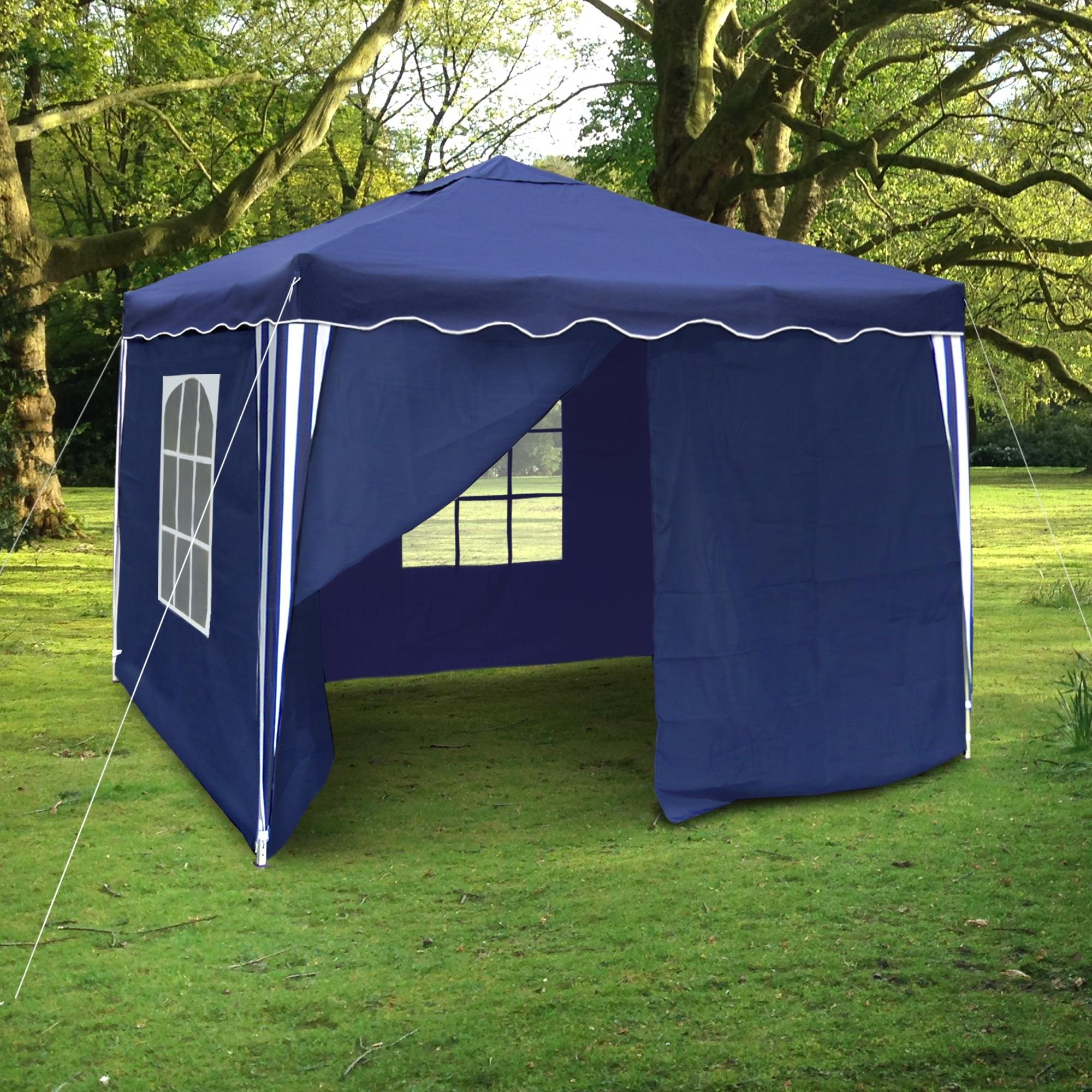 3x3 m Falt Pavillon Garten Party Bier Pavillion Zelt blau rot beige