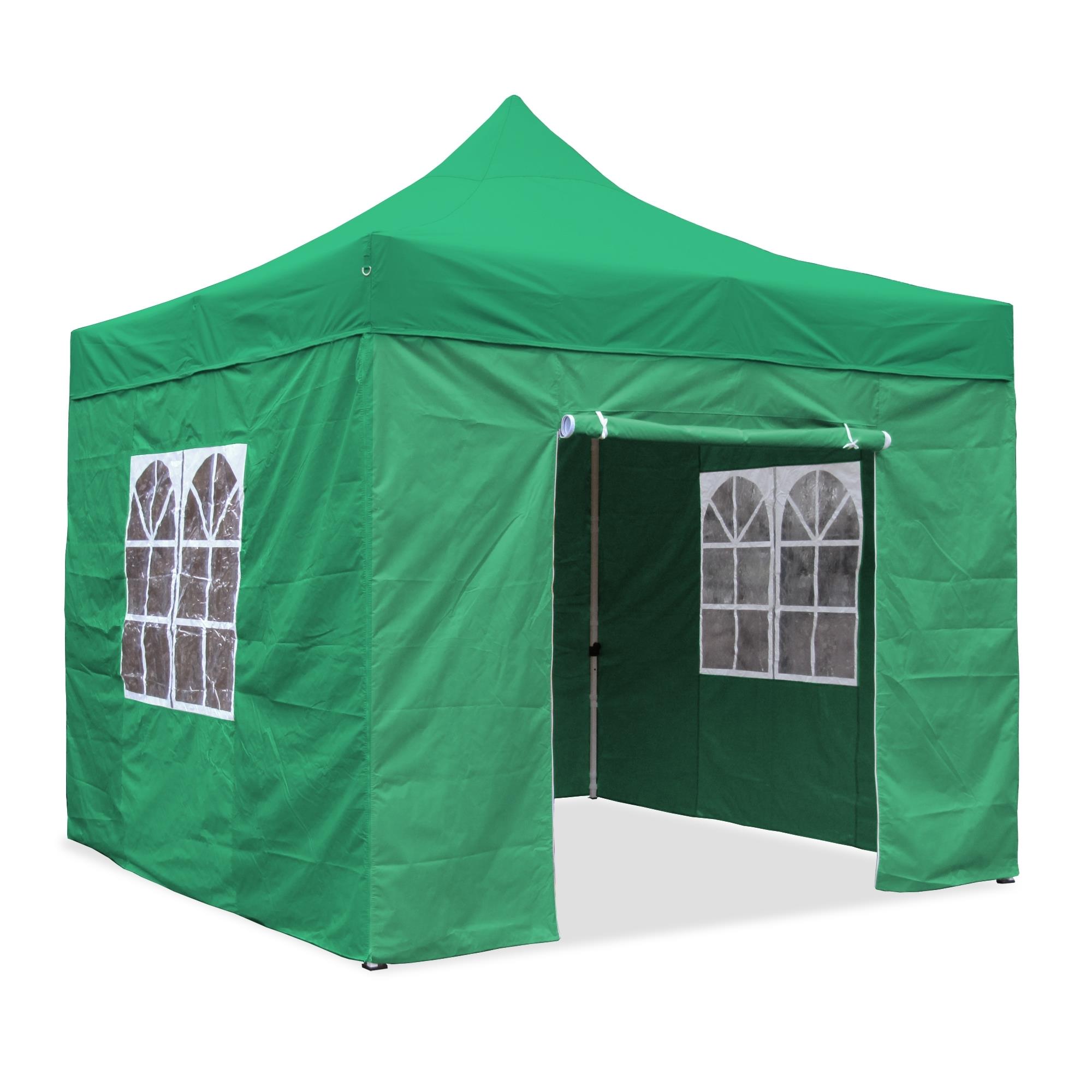 3x3 Profi Falt Pavillon WASSERDICHT PVC Garten Party Zelt beige grün