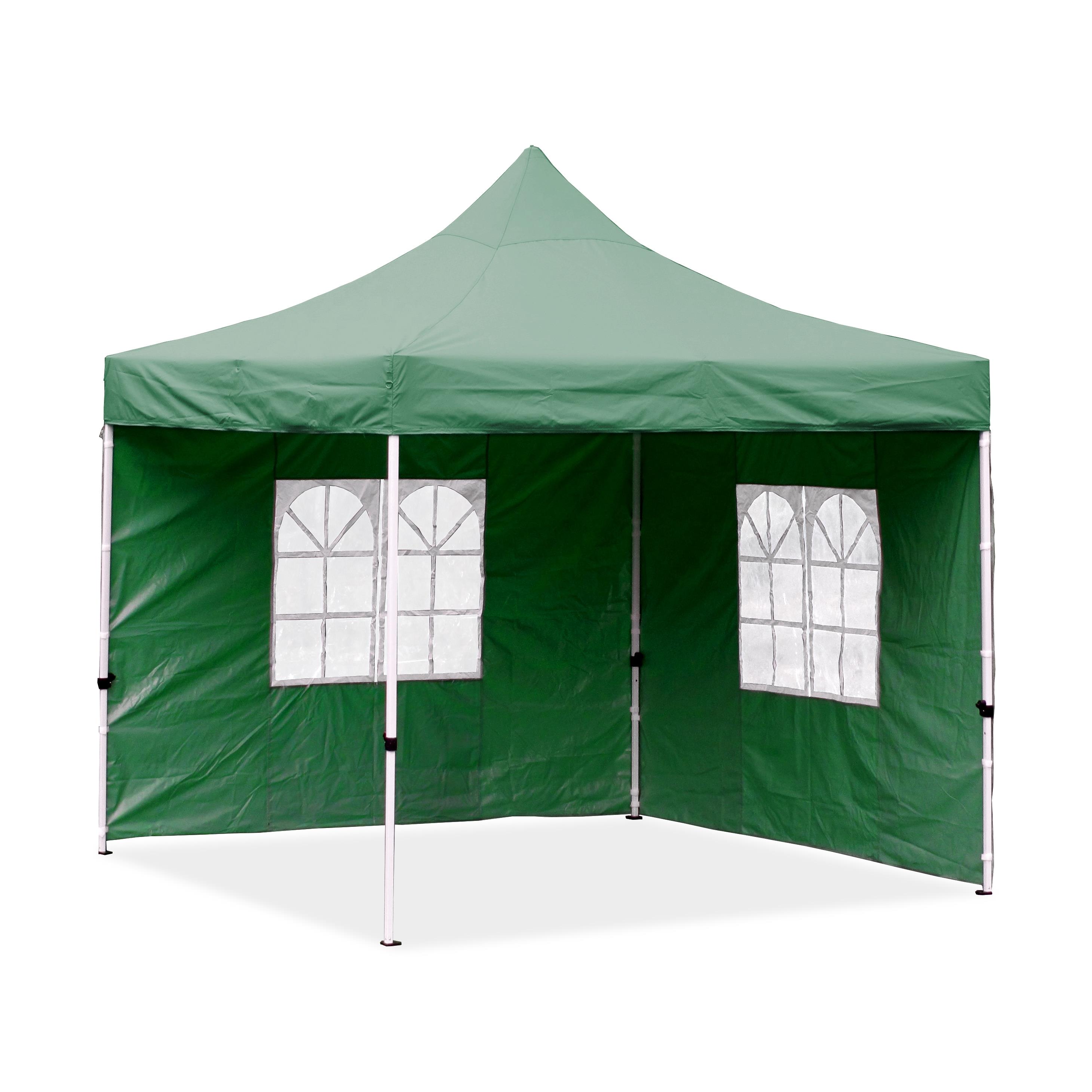 3x3 Profi Falt Pavillon WASSERDICHT PVC Garten Party Zelt beige grün