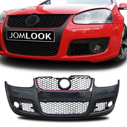 Pare-choc avant look GTI avec grille de nid d'abeille approprié pour VW Golf 5