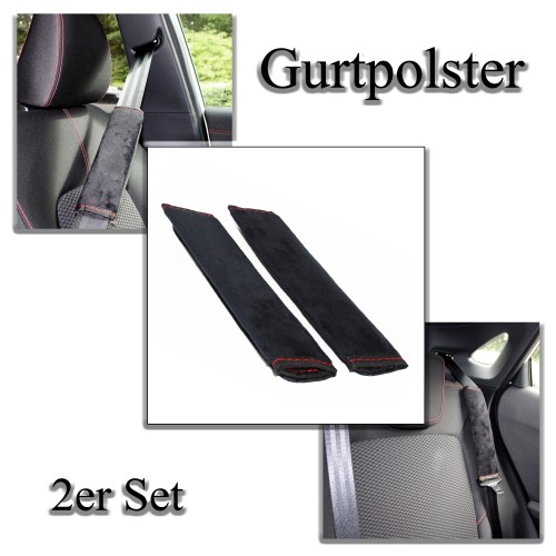 2er Set) Auto Gurtpolster Schulterpolster Blau