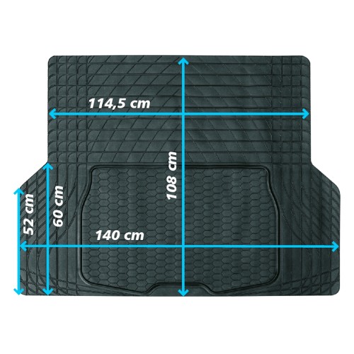 Universal Rear Trunk Boot Liner Cargo Mat Floor Tray, 108 x 140 cm, black