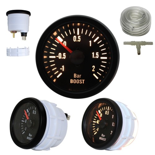 Gauge YoungTimer, boost pressure, black Ø52mm