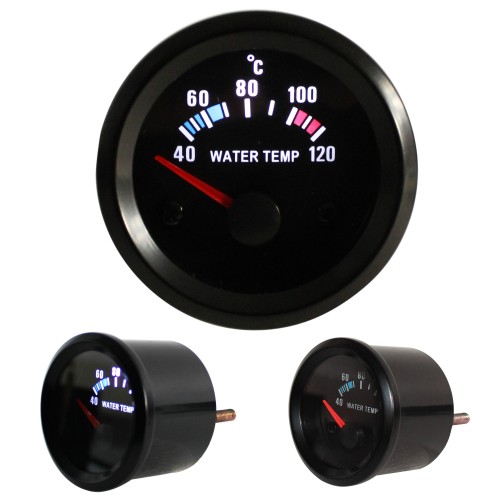 Gauge, water temperature (40~120°C), black, Ø52mm