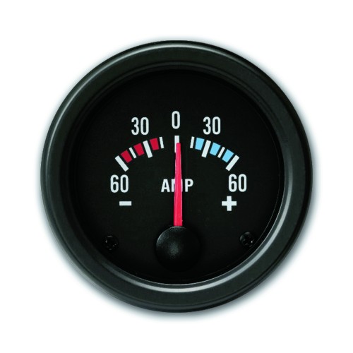 Gauge, amperemeter (60A), black, Ø52mm