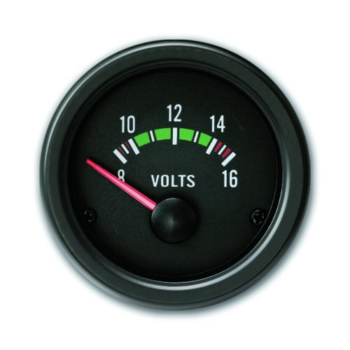 Zusatzinstrument, Youngtimer, Volt, schwarz, Ø52mm