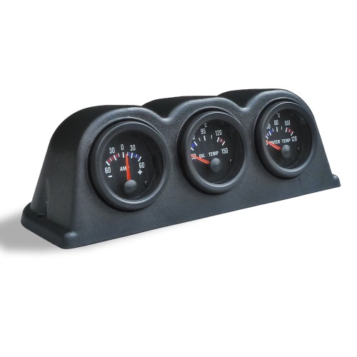 Gauge mounting pod, dash top, triple, black