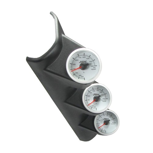 Gauge mounting pod, pillar, triple, black