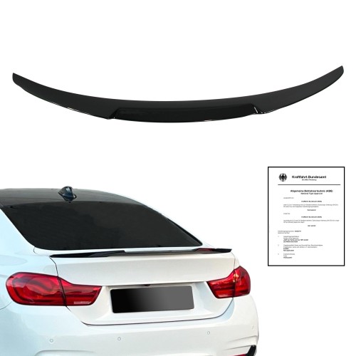 Trunk spoiler black glossy suitable for BMW 4 series (F36)  Gran Coupe, year 2013-2021