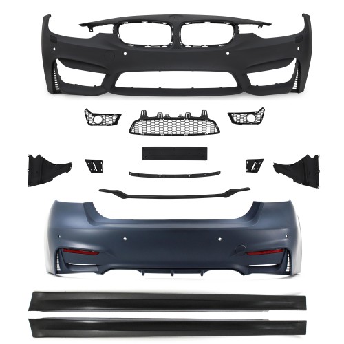 Stoßstangen Kit inkl. Seitenschweller mit PDC-Bohrungen und SRA passend für BMW 3er F30 ( LCI )  ab Baujahr 05.2015-