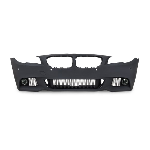 Front bumper in sports design with PDC holes, HCS and fog lights suitable for BMW 5er F10 Limousine year 01.2010-06.2015 and F11 Touring year 04.2010-