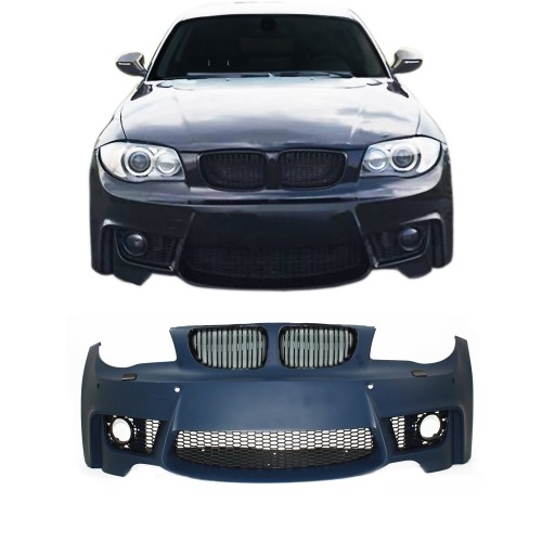 Stoßstange vorne incl. Doppelrippengrill im Sport-Design passend für 1er E81/E82/E87/88 mit Aussparung PDC und SRA passend für BMW 1er E81, E82, E87 und E88 Bj. 2004 - 2011