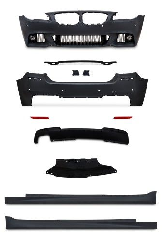 Body Kit in sports design incl. side skrits and fog lights with PDC holes suitable for BMW 5 series F10 year 2010-2013