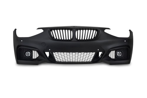 Frontstoßstange im Sport-Design mit Kühlergrill, Nebelscheinwerfern, PDC-Bohrungen und SRA passend für BMW 1er F20 Baujahr 09.2011-15 ( nicht für Facelift-Modelle )