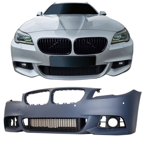 Frontbumper in sports design with HCS and PDC holes suitable for BMW  5 series F10 LCI  & F11 LCI 2013 - 2017