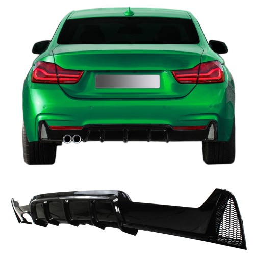 Diffuseur de pare-chocs arriére pour série 4 F32 / F33 / F36, 2013-2021 Noir brillant. approprié pour BMW Série 4 Coupé/Cabrio/Gran Coupé F32, F33 et F36  2013 - 2021