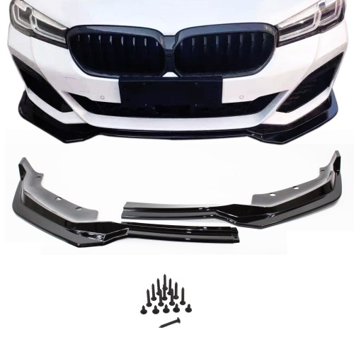 Front spoiler lip black glossy suitable for BMW, 5 Series, G30, 02/2017-