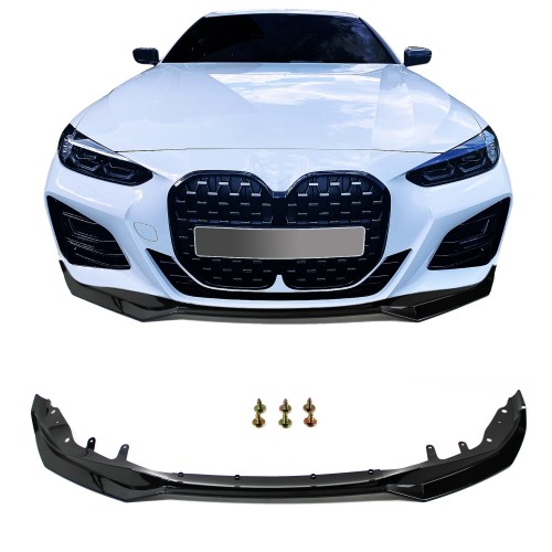 Frontspoiler Ansatz Lippe Stossstange Sport Performance schwarz glänzend 3-teilig, passend für G22 mit ABE passend für BMW 4er G22, 2020-