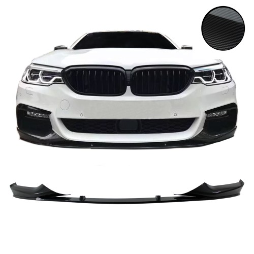 Front spoiler lip carbon look suitable for BMW, 5 Series, G30, G31 02/2017-