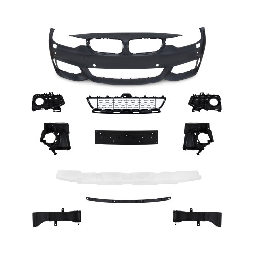 Front bumper JOM  BMW 4er coupe ( F32)/ Cabrio (F33)/ Gran Coupé (F36), Sport-Look, mit SRA, PDC, PP suitable for BMW 4 Series Coupe ( F32)/ Cabrio (F33)/ Gran Coupé (F36)