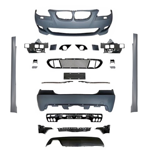 Body Kit incl. side skirts without PDC holes, incl holder, for exhaust box on the left side suitable for BMW E60, 5 series, sedan,year 2003-2010