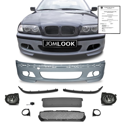 Bumper incl. Foglights clear suitable for  E46 Limo Coupe Cabrio not fit for M3 Model