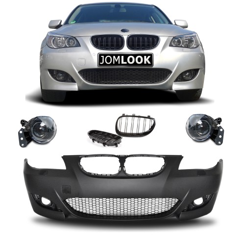 Bumper with PDC markings incl. Foglights clear and Grill black glossy suitable for  E60 Limo Touring
