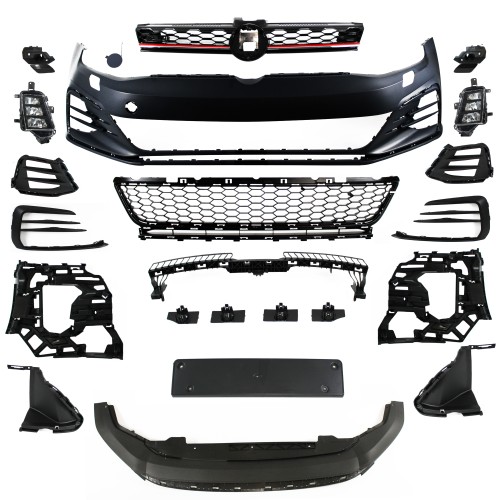 Front bumper incl. grille and fog light with PDC and HCS holes suitable for VW Golf MK7, year 08/12-2017