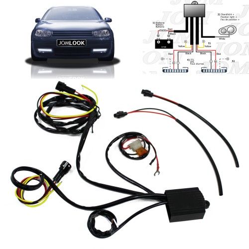 Boîtier pour feux diurnes, identification dallumage automatique, fonctions veilleuse et ComingHome, pour les feux diurnes à LED à 12V