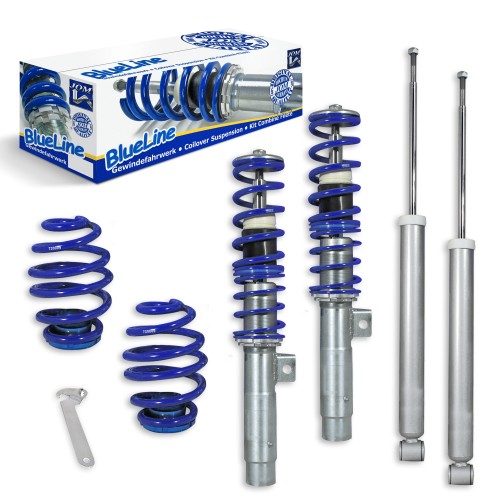 BlueLine Coilover Kit suitable for E46 4 and 6 cylinder, incl. Touring year 1998-2005