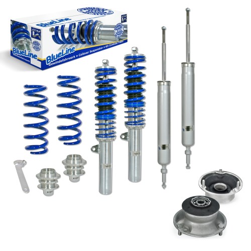BlueLine Coilover Kit with Domcap Set suitable for BMW 1er (E81/E87) year 2004-2010