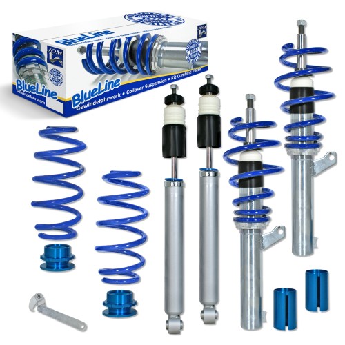 Suspension combiné fileté BlueLine Réglables - Amortisseurs filetés - Tuning Kit Complet - Qualité Allemande approprié pour Skoda Octavia/ Kombi 1Z 1.4/ 1.6/ 1.8T/ 2.0/ 2.0T/ DSG/ 1.9TDi Ø 50/55 mm!! Tuning Kit Complet - Qualité Allemande