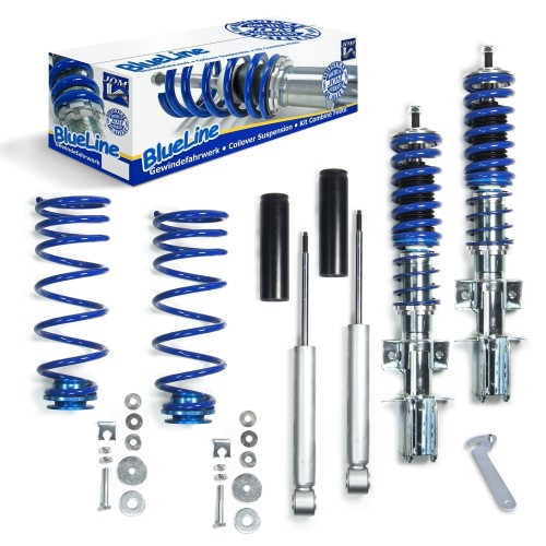 BlueLine Coilover Kit suitable for Volvo 850 incl. station wagon type LS, LW  2.0i, 2.5i, 2.5i 20V, 2.3i T 20V year 1991 - 1996, except vehicles with four-wheel driveVolvo S70 and V70 type L  2.0, 2.4, 2.4T, 2.5, 2.5 20V, 2.5T, 2.5TDi, 2.5D year  1996 - 2