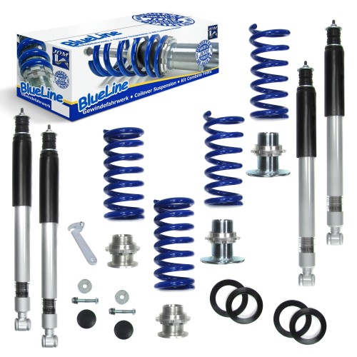 Suspension combiné fileté BlueLine Réglables - Amortisseurs filetés - Tuning Kit Complet - Qualité Allemande approprié pour Mercedes SLK R170, 200/ 200 Kompressor/ 230 Kompressor/ 320/ 32 AMG, 1996-2004,