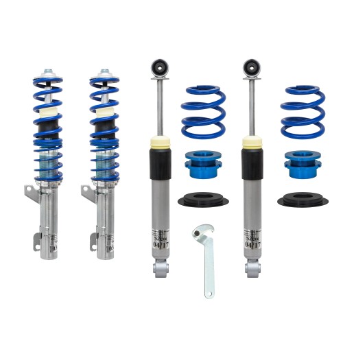 Suspension combiné fileté BlueLine Réglables - Amortisseurs filetés - Tuning Kit Complet - Qualité Allemande approprié pour Compatible av. A3 Quattro 1.8/ 1.8T/ 1.9TDi/ 3.2 V6, TYP 8L, 1996-2002, Tuning Kit Complet - Qualité Allemande