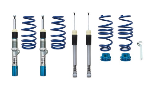 Suspension combiné fileté BlueLine Réglables - Amortisseurs filetés - Tuning Kit Complet - Qualité Allemande approprié pour Compatible av. A3 (8V) Sportback / Limo 1.6 TDI / 2.0TDI, 2012-, (Achslast VA 1080 kg) Que pour poutre de torsion arrière, Tuning K