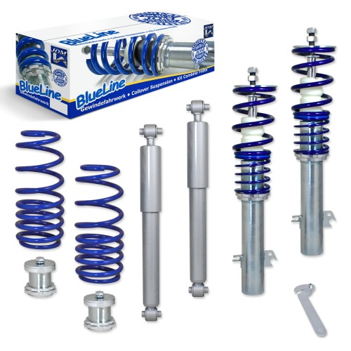 Blueline Coilover Kit suitable for Citroen C3  1.0/ 1.1/ 1.2THP/ 1.2VTi/ 1.4/ 1.4LPG/ 1.4VTi/ 1.6THP/ 1.6VTi/ 1.4HDi/ 1.6 BlueHDi/ 1.6HDi, Bj. 2009-2017, for 51mm front strut only