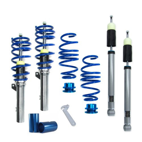 BlueLine Coilover Kit suitable for Seat Leon (5F) 1.8 TSI, 2.0 TSI, 2.0 TSI (Cupra), 2.0 TSI Cupra ST, 2.0 TSI Cupra R, 2.0 TSI Cupra ST, 1.6 TDI, 2.0 TDI, year 2012-2020, Ø 50/55 mm!!  ( axle load FA 1160kg ) only for multilink rear suspension