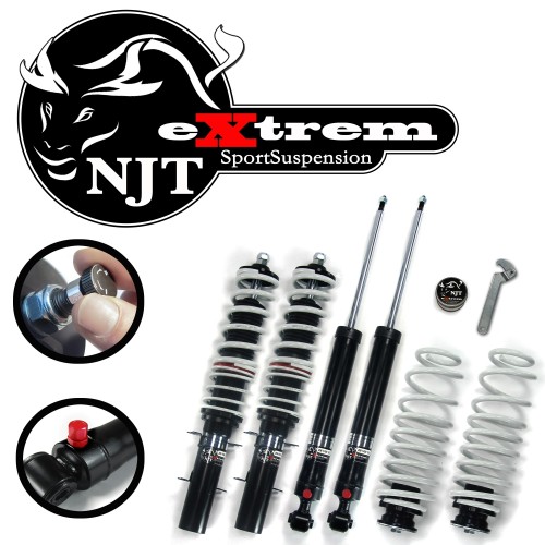 Kit suspension combiné fileté, NJT eXtrem - Qualité Allemande approprié pour VW Golf 4, Golf 4 Bora and Variant (1J) year 1997 - 2006, except vehicules 4X4