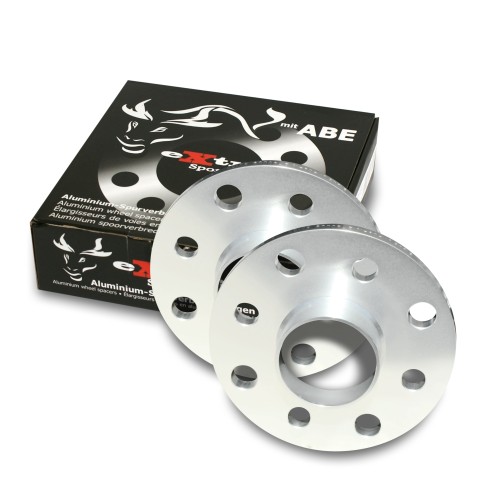 Cales Elargisseurs de voies 20mm (paire) - 10mm (épaisseur par Cale) Entraxe 4/100/108, Alésage central 57,1 mm, Av. Centrage approprié pour Audi/BMW/Seat/Skoda/VW