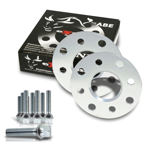 Cales Elargisseurs de voies 10mm (paire) - 5mm (épaisseur par Cale) incl. boulonnerie Entraxe (LK) 5x100 / 5x112 Alésage 57,1mm approprié pour Pour Audi 100,200 incl.Quattro (44,44Q)