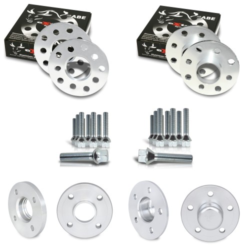 Cales Elargisseurs de voies 10mm (paire) - 5mm (épaisseur par Cale) incl. boulonnerie  | Entraxe 100/5+112/5 | Alésage central 57,1 approprié pour  Seat Ateca (5FP,KH7)