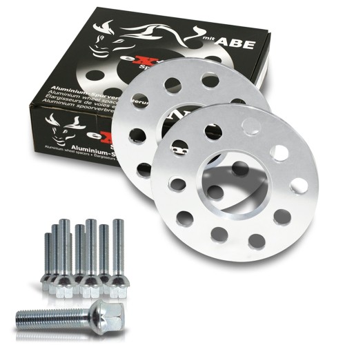 Cales Elargisseurs de voies 10mm (paire) - 5mm (épaisseur par Cale) incl. boulonnerie  | Entraxe 100/5+112/5 | Alésage central 57,1 approprié pour  compatible avec VW Passat CC (3CC, 357)