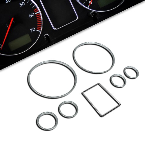 Tacho Chromringe, 7-teilig passend für Audi A4 und A6 (B5)