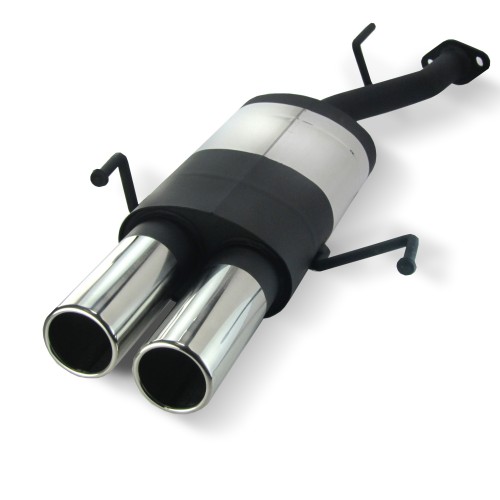 Edelstahl-Endschalldämpfer mit 2x 76mm Endrohren gerade passend für Opel Astra G CC 1,4-2,2l