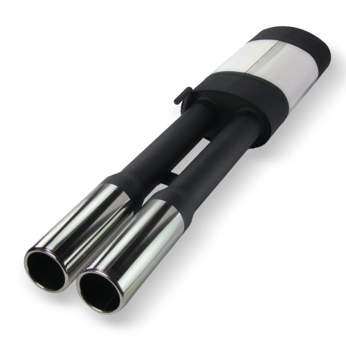 Edelstahl-Endschalldämpfer mit 2x 76mm Endrohren gerade passend für VW Passat 35i inklusive Kombi