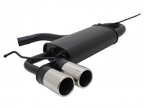 Endschalldämpfer, 2 x 76 mm, rund, mit ABE passend für Audi A3 (8P), 1.6-2.0/1.9TDI/2,0 TDI, 05/03-