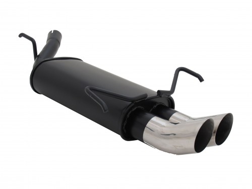 Stahl Endschalldämpfer mit 2x 76mm Endrohren DTM-Look passend für Opel Corsa C Bj. 09.00 - 10.06