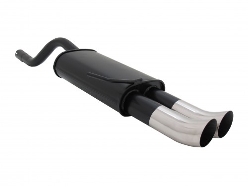 Endschalldämpfer, 2 x 76 mm Tourin, mit ABE passend für Renault Clio II 1,2 / 1,4 / 1,6 16V, 98-