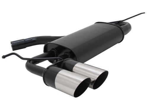 Stahl-Endschalldämpfer mit 2x 76mm Endrohren schräg passend für Seat Leon 1P Bj. 07.05 - 12 und Audi A3 Sportback (8P) Bj. 09.04 - 10.12